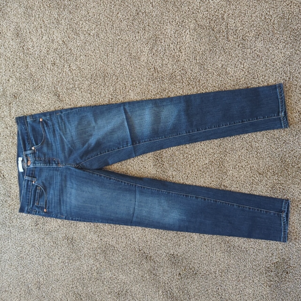 Loft 26 / 2 Modern Skinny Slim Pockets Faded Denim Blue Jeans Stretch